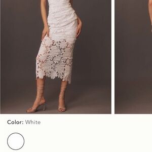 Elegant White Lace Midi Dress